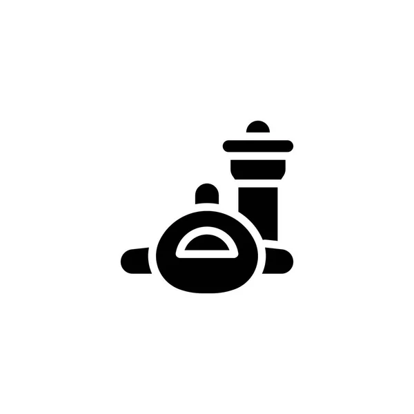Airport Tower Observation Flight Glyph Solid Icon Logo Illustration — 스톡 벡터