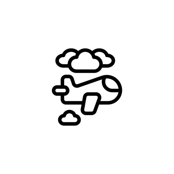 Letectví Vzduchu Oblačnosti Obrys Ikona Logo Ilustrace — Stockový vektor