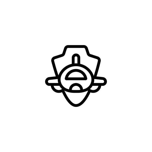 Airplane Insurance Protection Outline Icon Logo Illustration — ストックベクタ