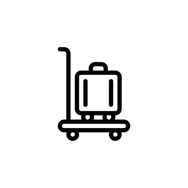 Hotel Baggage Suitcase Outline Icon Logo Illustration — стоковый вектор
