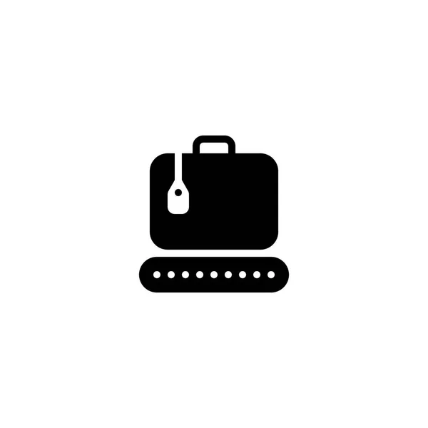 Airport Baggage Claim Briefcase Suitcase Glyph Solid Icon Logo Illustration — стоковый вектор
