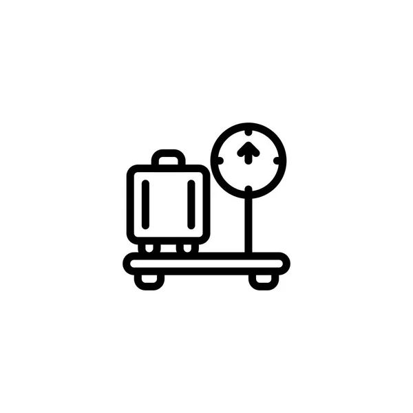 Baggage Weight Airport Outline Icon Logo Illustration — стоковый вектор