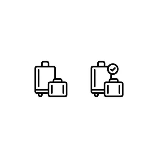 Baggage Check Pass Outline Icon Logo Illustration — Stockový vektor
