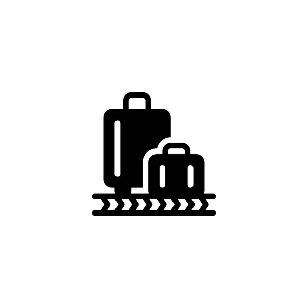 Baggage Airport Luggage Glyph Solid Icon Logo Illustration — стоковый вектор