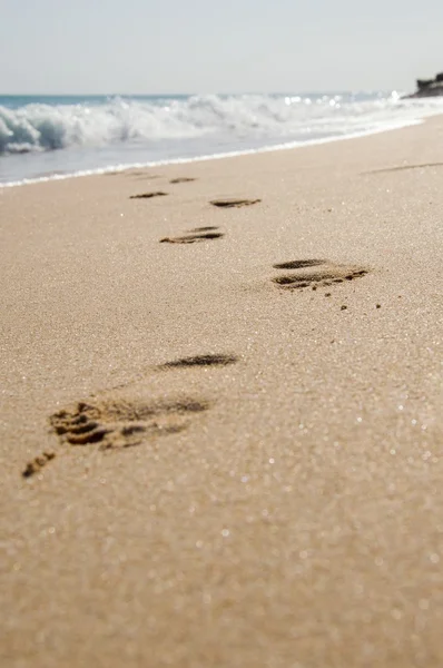 Pegada em uma praia — Fotografia de Stock