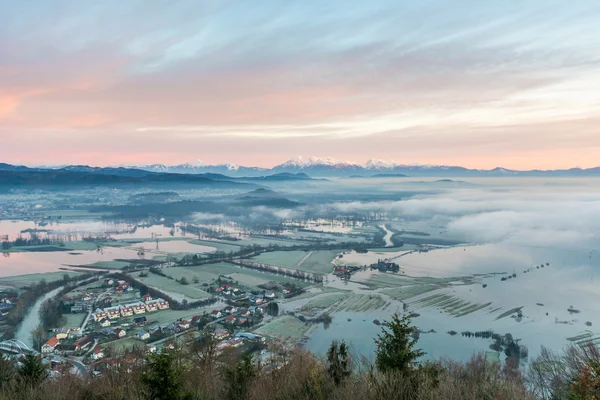 Flooded fields — Stock Photo, Image