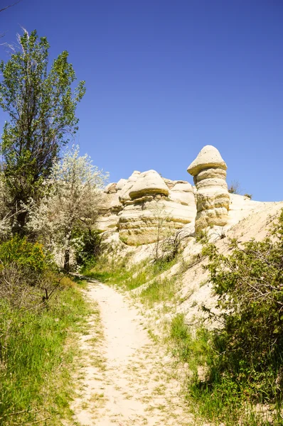 Path leading pass stone formations — Stock Photo, Image
