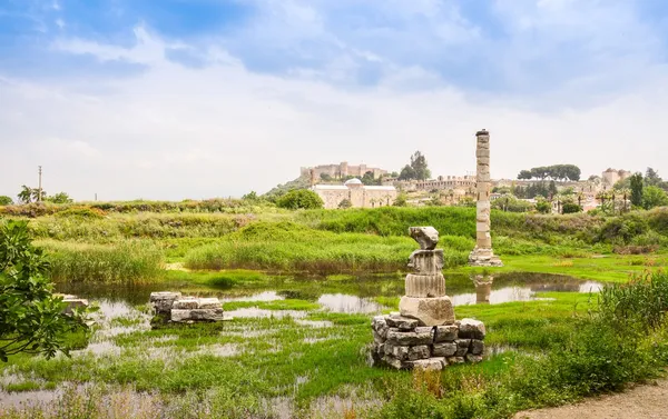 Overstroomd ruïnes van een oude tempel — Stockfoto