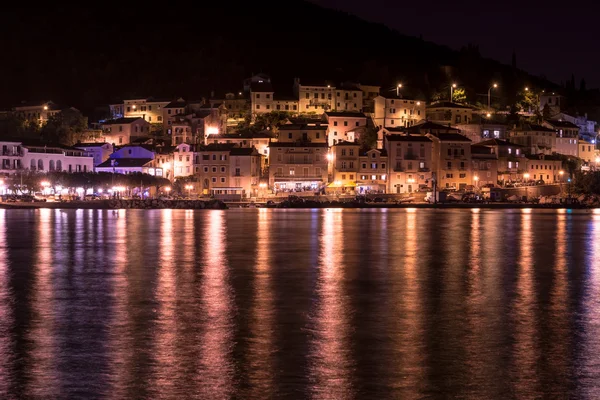 Mediterranean sea town at night — Stock Photo, Image
