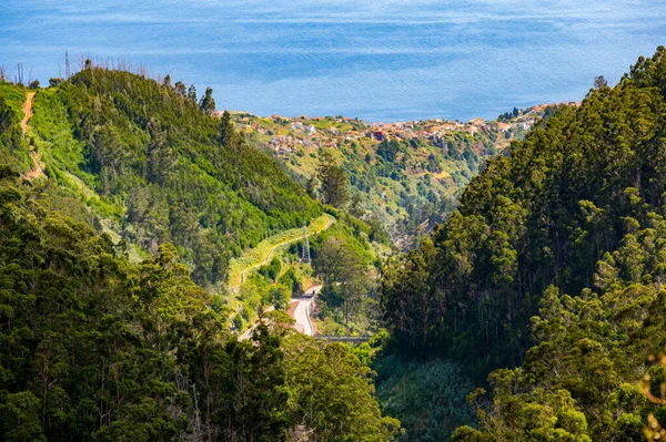 Spectacular panoramic view of Funchal, capitol of Madeira from mountain top. — Stockfoto