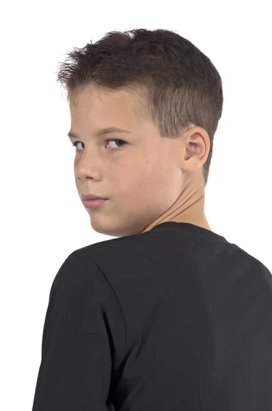 Boy beauty looking back left — Stock Photo, Image