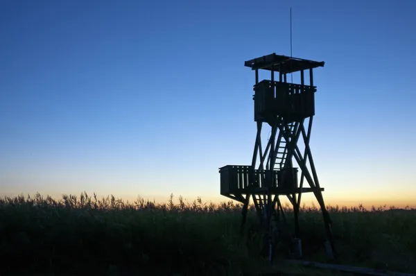 Lookout tower at sunset — Stock Photo, Image