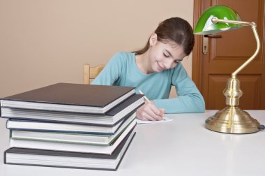 genç bir kadın ile kitap yazma