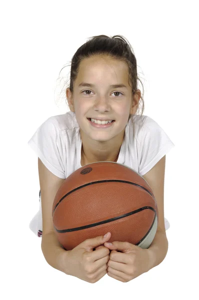 Mujer joven con pelota — Foto de Stock