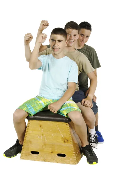 Young athlete men cheering — Stock Photo, Image