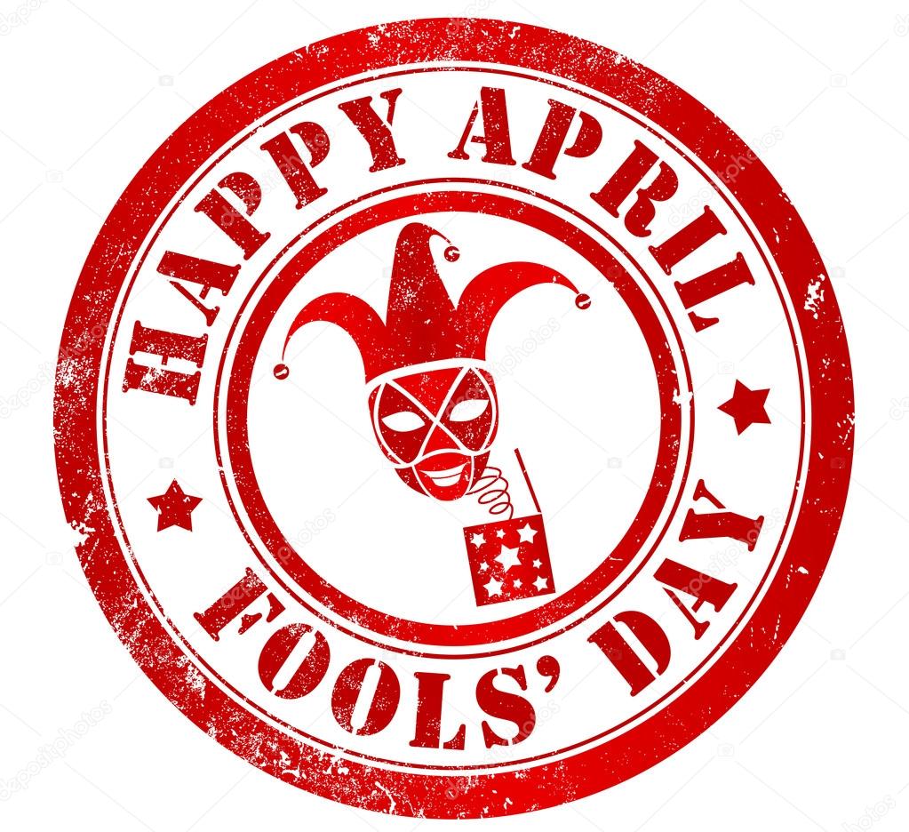 Happy april fools' day stamp