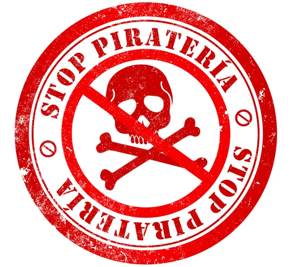 Stop piraterij stempel — Stockfoto