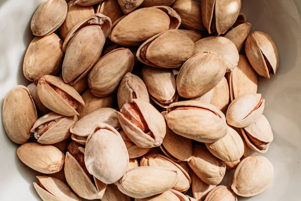 Top View Salted Pistachios Healthy Snacks — Stock Photo, Image