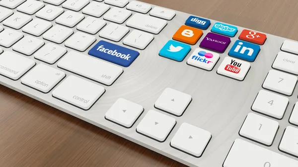 Social Media Keyboard — Stock Photo, Image