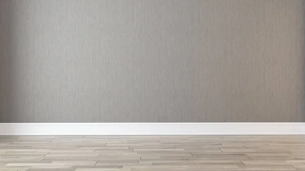 Minimalistischer Leerer Raum Mit Tapezierter Wand Und Parkettboden Konzept Rendering — Stockfoto