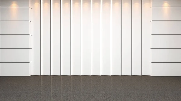 现代白色木板墙面装饰设计理念3D渲染 — 图库照片
