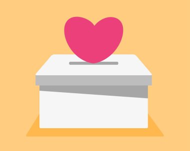 Kalp ikonlu bağış kutusu