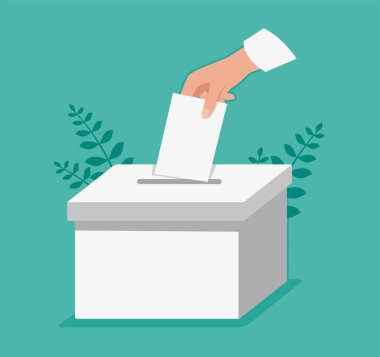 Seçim Kutusu İllüstrasyonuna El Koyma Kağıdı