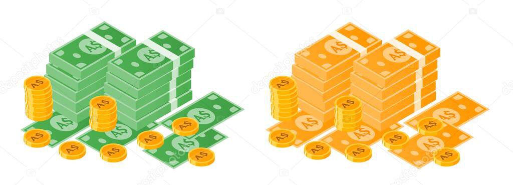 Australian Dollar Money Bundle and Coins 