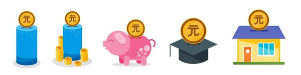 Économiser Argent Dollar Taiwan — Image vectorielle