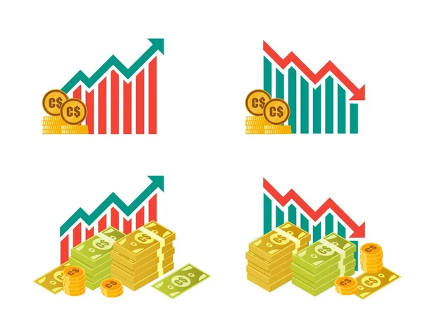 Canadian Dollar Money Fluctuation Illustrations —  Vetores de Stock