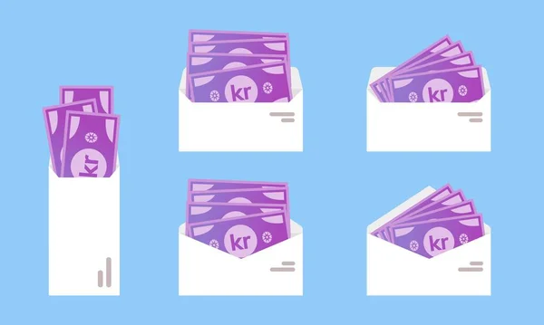 Norwegian Krone Money Envelope — Vetor de Stock