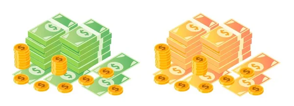 Dollar Money Balíček Mince — Stockový vektor