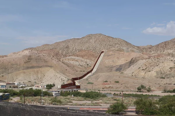 View at the Privately Funded Border Wall in El Paso on the fake border.