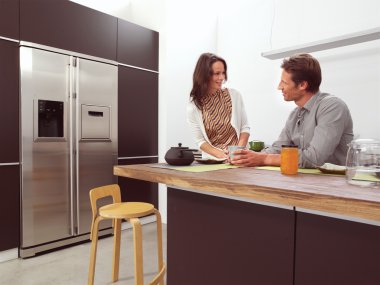 couple in the kitchen aa clipart