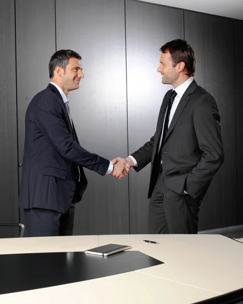 Serious businessmen shaking hands — Stock Photo, Image