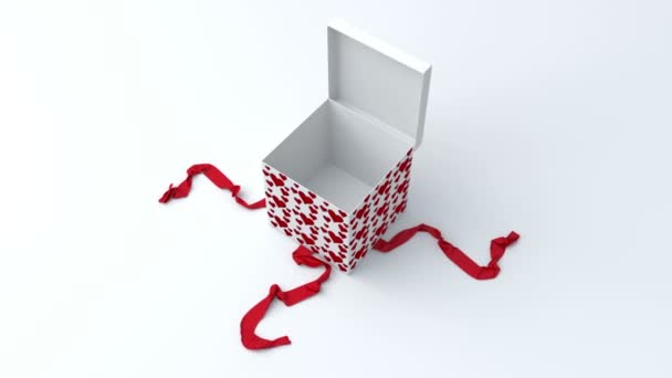 Coffret cadeau blanc avec coeur rouge ouvrant 