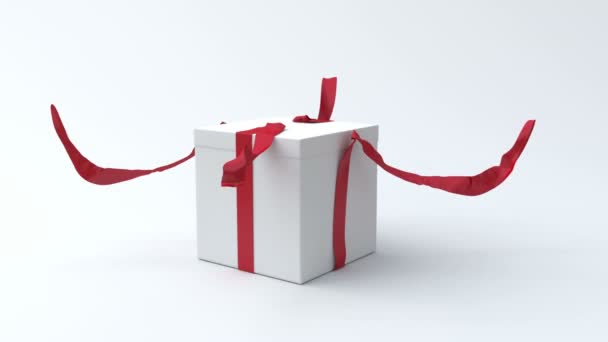 Coffret cadeau blanc avec ouverture ruban rouge 