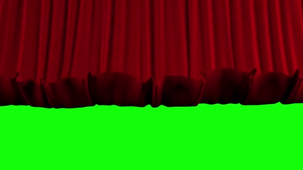 Crazy theater curtain falls rapidly. Chroma key — Stock Video