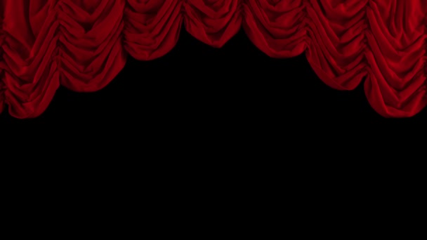 Red Austrian curtain — Stock Video