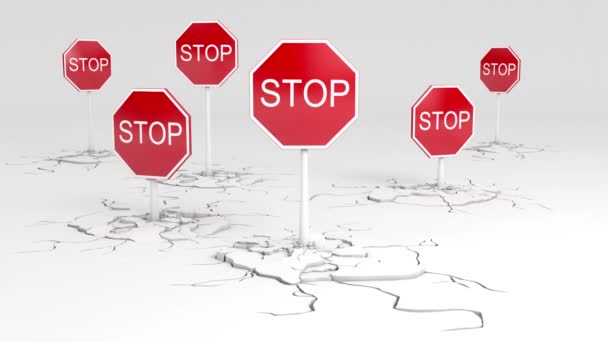 Stopbord animatie — Stockvideo