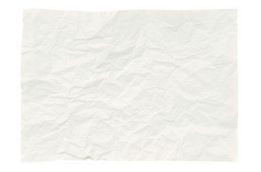 Wrinkled paper isolated on white clipart