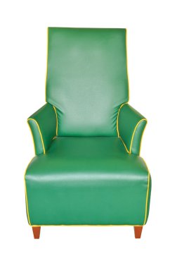 izole yeşil deri sandalye