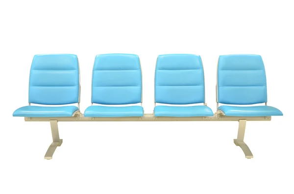 Кожаный синий стул изолирован — стоковое фото