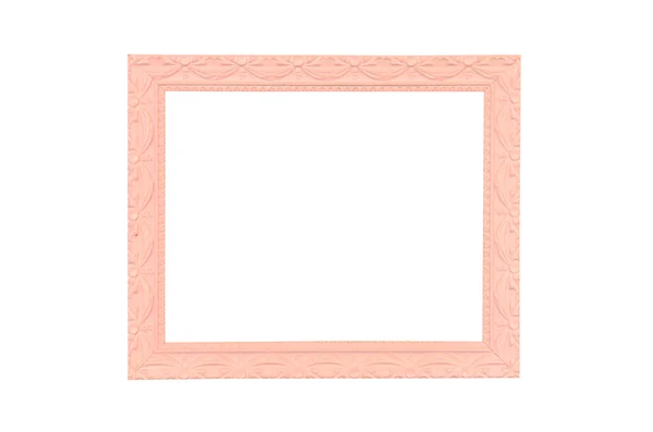 Vintage pink picture frame isolated on white — Stock Photo, Image