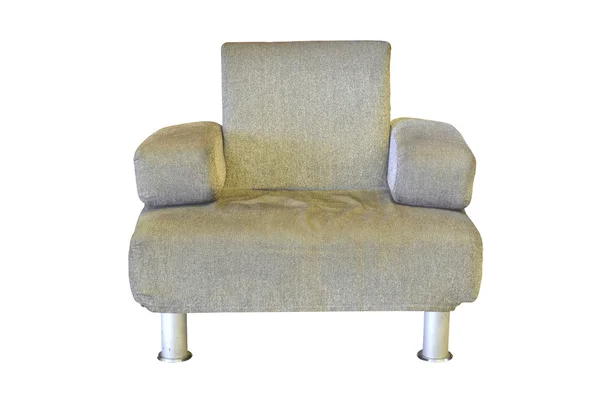 Fabric grey chair isolated — Stock Photo, Image