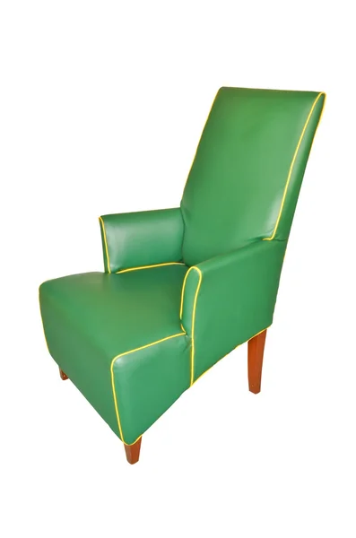 Silla de cuero verde aislada — Foto de Stock