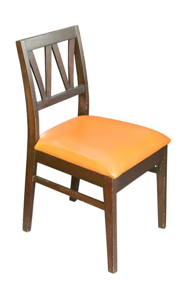 Chaise en cuir orange isolé — Photo