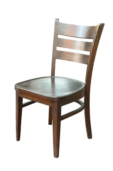 Tahta sandalye beyaza izole edilmiş — Stok fotoğraf