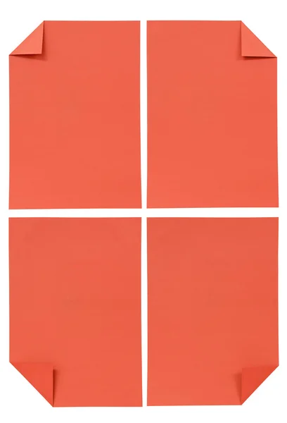 Colección de varios papeles rojos aislados sobre blanco — Foto de Stock