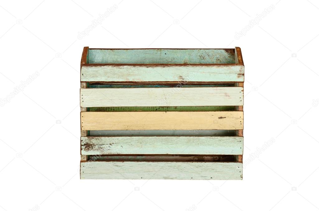 Vintage wood box isolated